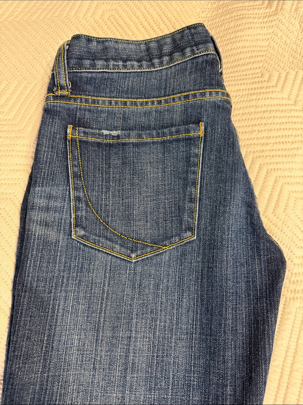 Paper Denim & Cloth Women's Straight Leg Jeans - Blue with Yellow Stitching